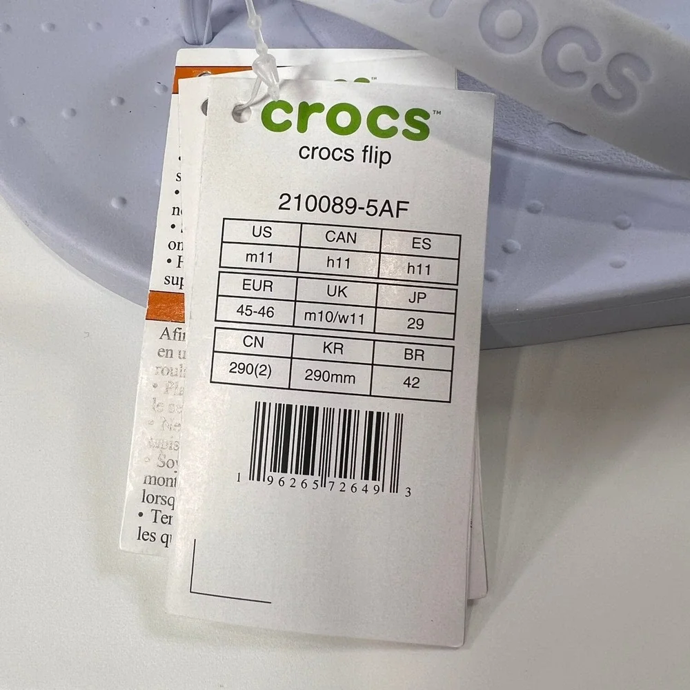Crocs Flip Flops Men's 11 Lavender Purple Comfort Lightweight Sandals‎ NWT